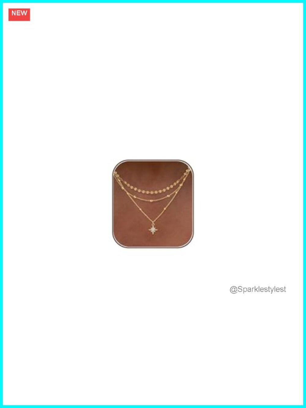 14k Gold Plated Layered Necklace Set 3 Dainty Stackable Chains Pendant
